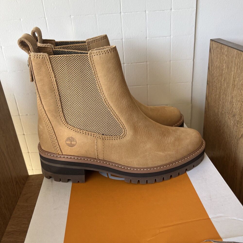 Timberland Chelsea Boots Sz 6.5 Courmayeur Wheat Hippie Boho Earthy Winter NWB - Picture 2 of 6